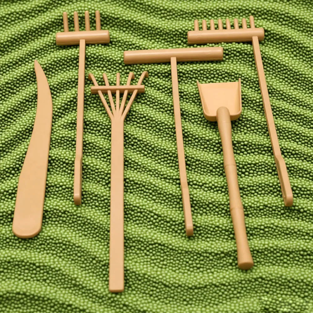 6PCS Zen Sand Garden Rake Set – Mini Meditation Sand Tray Tools