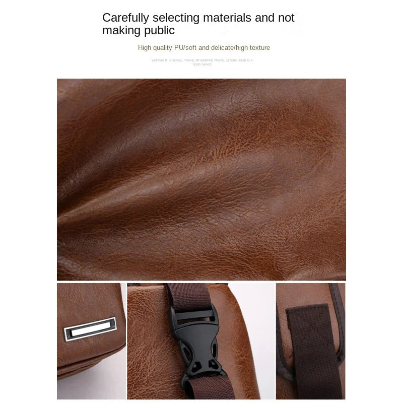 Spot Men's Chest Bag With Headphone Hole USB Shoulder