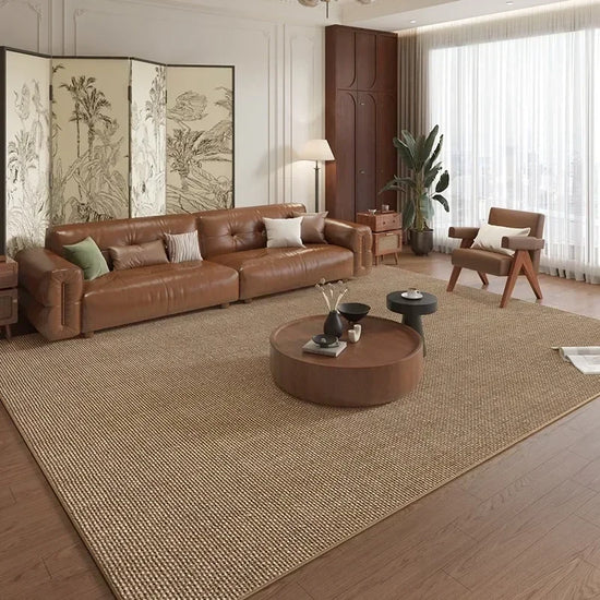 VIKAMA French Retro Living Room Carpet Large Area Brown Rug Coffee Table Study Bedroom Bedside Non-slip Soft Floor Mat Alfombra