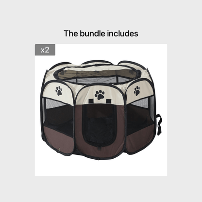 Octagonal Foldable Pet Playpen – Scratch-Resistant Dog & Cat Kennel Tent