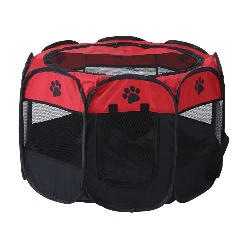 Octagonal Foldable Pet Playpen – Scratch-Resistant Dog & Cat Kennel Tent