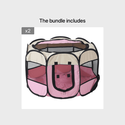 Octagonal Foldable Pet Playpen – Scratch-Resistant Dog & Cat Kennel Tent