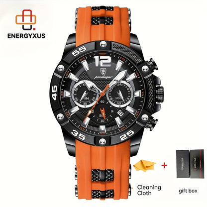 Men’s Sport Chronograph Watch – Dual Display Luminous Dial 24H Time & Date