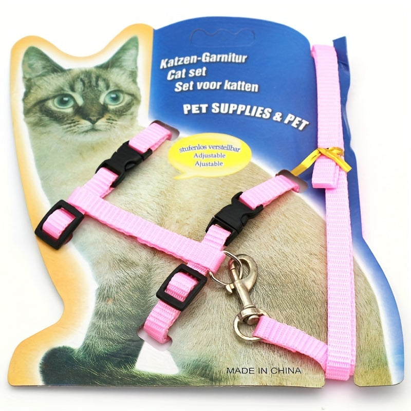 Adjustable Cat Harness & Leash Set – Comfortable & Safe for Kittens