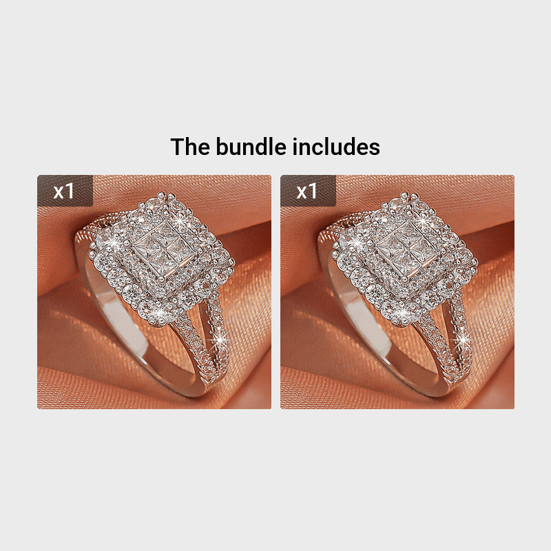 Elegant White Zirconia Multi-Row Ring – Stylish Couples & Statement Jewelry for Gifts