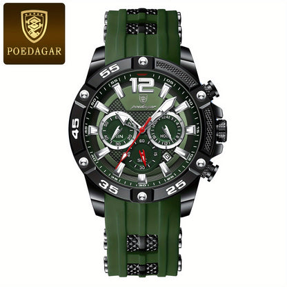 Men’s Sport Chronograph Watch – Dual Display Luminous Dial 24H Time & Date