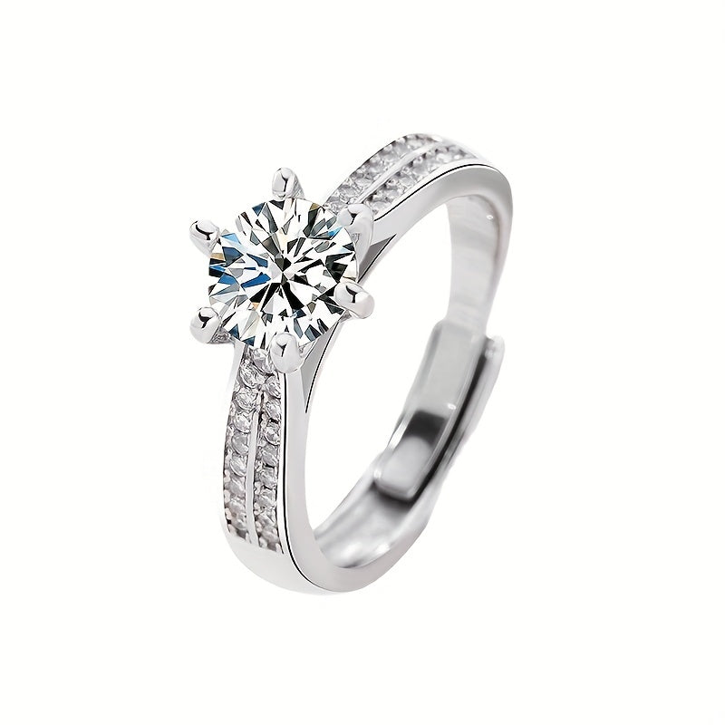 Elegant 925 Sterling Silver Moissanite Ring for Women – Engagement & Wedding Jewelry