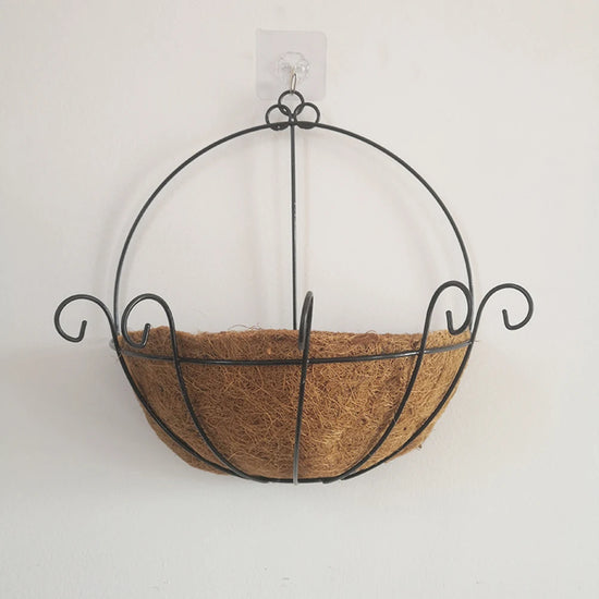 1pc Coconut Shell Wall Hanging Flower Pots Knitted Decorative Planters Creative Office Home Decoration Hanging Flower Baskets