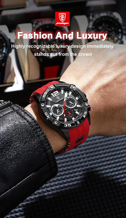 Men’s Sport Chronograph Watch – Dual Display Luminous Dial 24H Time & Date