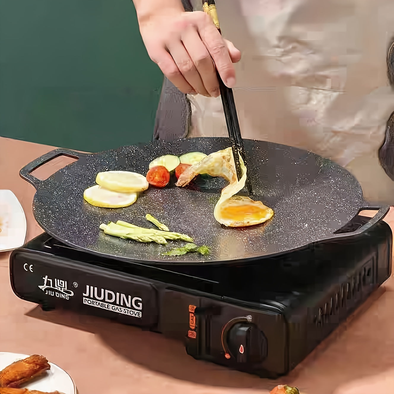 Heavy-Duty Non-Stick Frying Pan & Korean BBQ Grill Plate – Portable for Gas Stoves