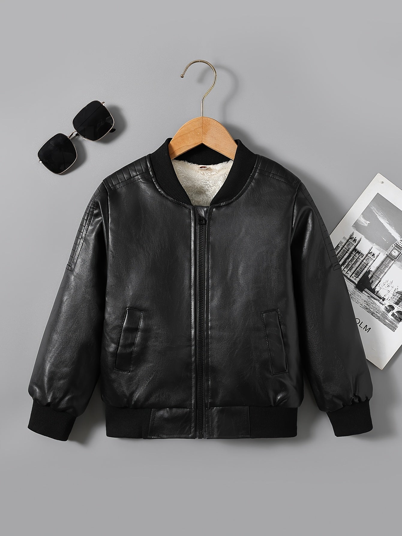 Boys Fleece-Lined Zip-Up Jacket for Autumn & Winter