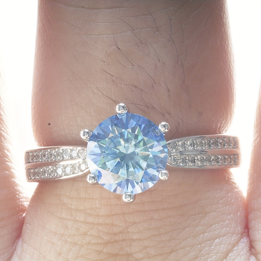 Elegant 925 Sterling Silver Moissanite Ring for Women – Engagement & Wedding Jewelry