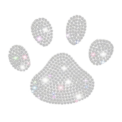 Sparkling Dog Paw Car Decal – Multicolor Rhinestone Sticker for Vehicle Interior