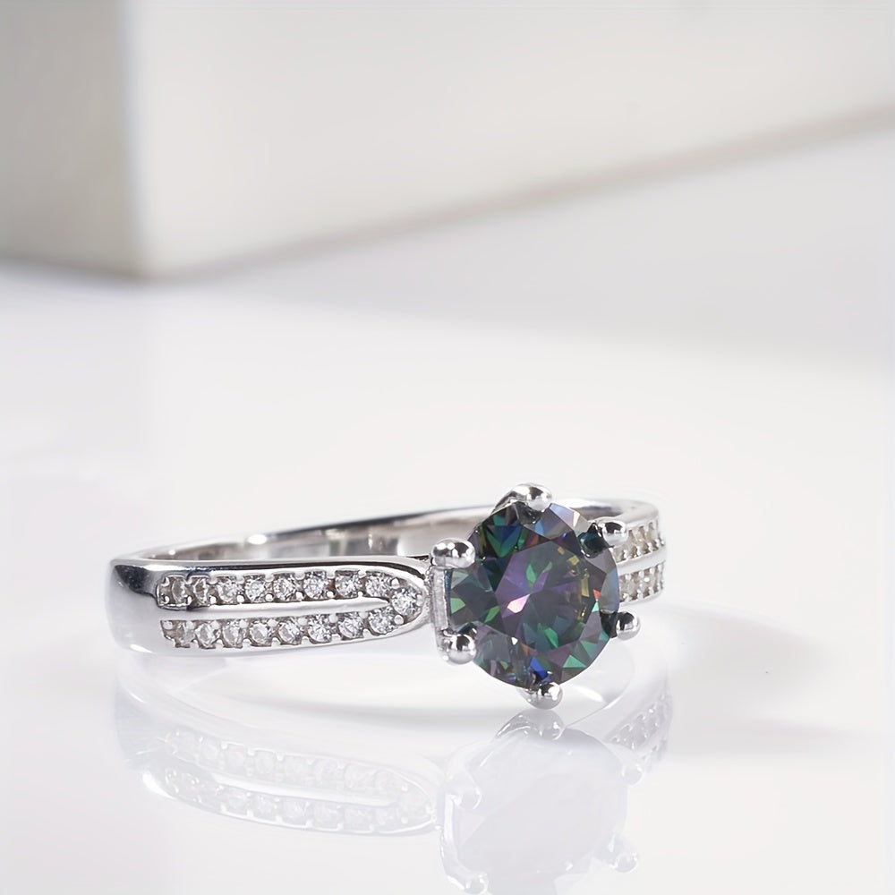 Elegant 925 Sterling Silver Moissanite Ring for Women – Engagement & Wedding Jewelry