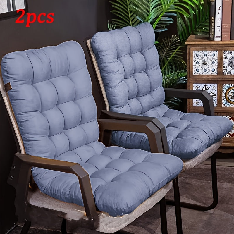 2-Piece Polyester Lounge Chair Cushions with Straps