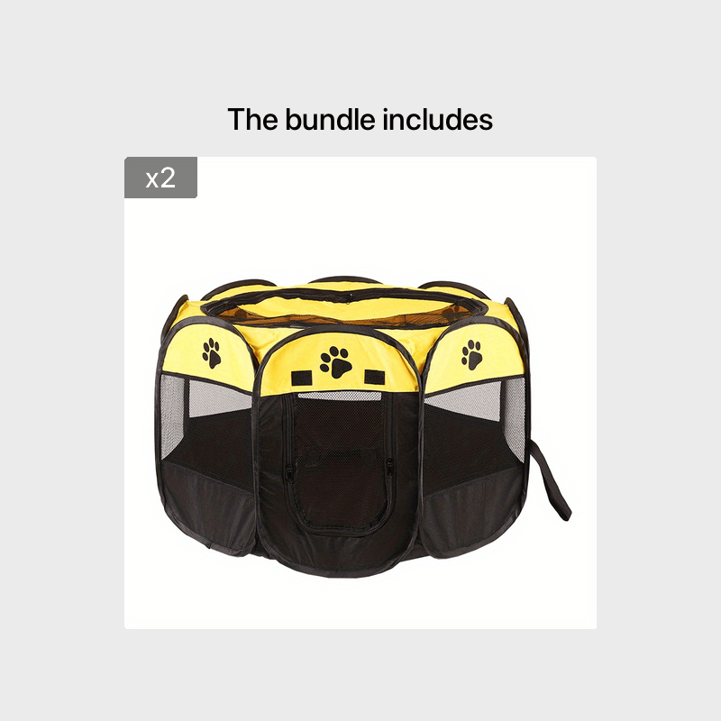 Octagonal Foldable Pet Playpen – Scratch-Resistant Dog & Cat Kennel Tent