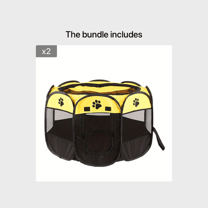 Octagonal Foldable Pet Playpen – Scratch-Resistant Dog & Cat Kennel Tent