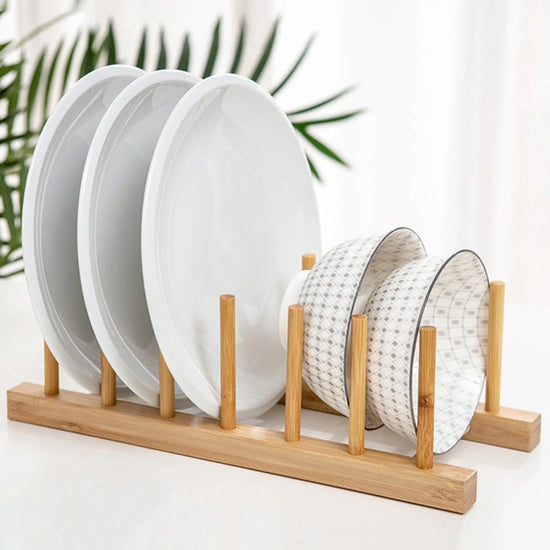 8/16 Grids Folding Bamboo Dish Rack Drying Rack Holder Utensil Drainer Plate Storage Holder Plate Wooden Flatware Dish Rack