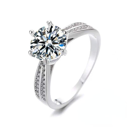 Elegant 925 Sterling Silver Moissanite Ring for Women – Engagement & Wedding Jewelry