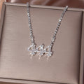 Angelic 444 Rhinestone Necklace – Silver-Plated Everyday & Party Jewelry