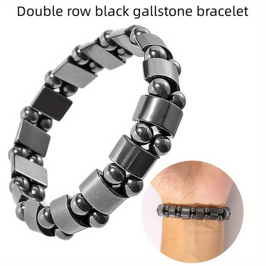 Trendy Hematite Magnetic Stone Bracelet – Natural Stone Jewelry for Men & Women