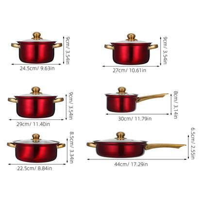 12-Piece Stainless Steel Cookware Set with Lids – Induction Ready Pots & Pans